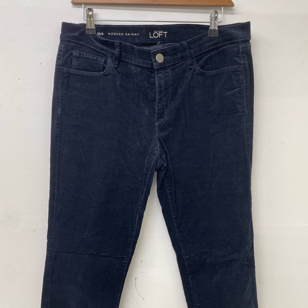 Ann Taylor Loft Pants Women Size 29/8 Blue, Corduroy, High Rise, Modern Skinny - Picture 4 of 7